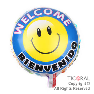 GLOBO MYLAR REDONDO 18 BIENVENIDO-WELCOME ENVASADO HS7958-L X 1 X ( 5 )