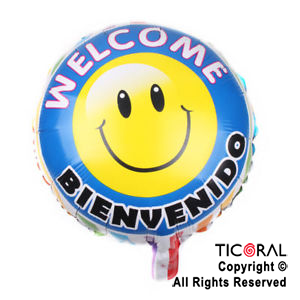 GLOBO MYLAR REDONDO 18 BIENVENIDO-WELCOME ENVASADO HS7958-L X 1 X ( 5 )