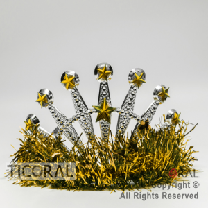 TIARA TINSEL PLATA CON ORO HS7975-1 x 1