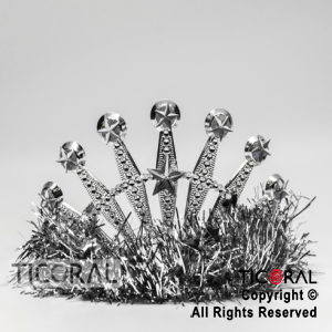 TIARA TINSEL PLATA CON PLATA HS7975-2 x 1