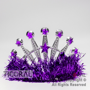 TIARA TINSEL PLATA CON VIOLETA HS7975-7 x 1