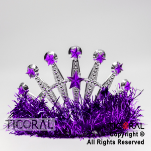 TIARA TINSEL PLATA CON VIOLETA HS7975-7 x 1