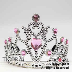 TIARA PLATA CON PIEDRAS ROSAS HS7979-1 x 1