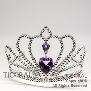 TIARA PLATA CON PIEDRAS LILAS HS7979-2 x 1