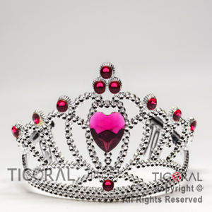 TIARA PLATA CON PIEDRAS FUCSIAS HS7979-3 x 1