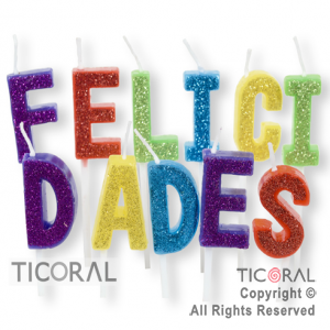 VELA SET FRASE FELICIDADES MULTICOLOR GIBREADA HS8075 X 1