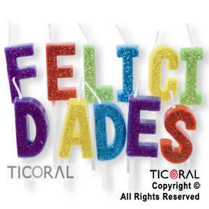 VELA SET FRASE FELICIDADES MULTICOLOR GIBREADA HS8075 X 1