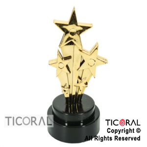 TROFEO MUCHAS ESTRELLAS ORO 10CM HS8087 x 6