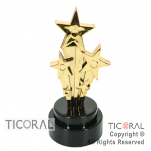 TROFEO MUCHAS ESTRELLAS ORO 10CM HS8087 x 6