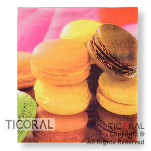 SERVILLETA 33X33 ALFAJORES MACARONS HS8031-1 x 20