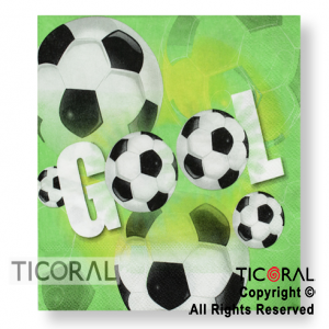 SERVILLETA 33X33 FUTBOL GOL HS8031-3 x 20