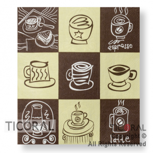 SERVILLETA 33X33 DISEO DE CAFE HS8031-4 x 20