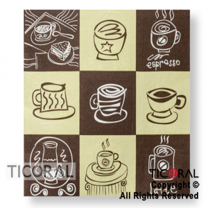 SERVILLETA 33X33 DISEO DE CAFE HS8031-4 x 20