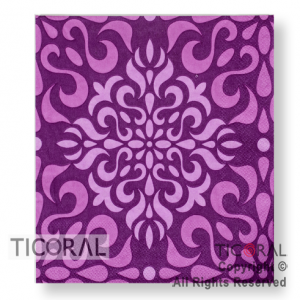 SERVILLETA 33X33 ARABESCOS TONO FUCSIA ROSA LILA HS8031-5 x 20