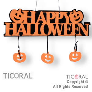 CARTEL HAPPY HALLOWEEN CON CALABAZAS 9.5 X 35 CM HS8260 x 1