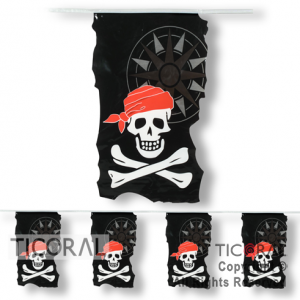 BANDERIN CON BANDERA PIRATAS MTS DE PLASTICO HS8641 x 1