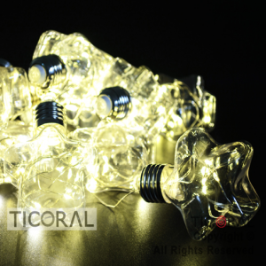 LUZ 10 LED ESTRELLA CRISTAL 5CM LUZ BLANCA FIJA A PILA HS8557 X 1