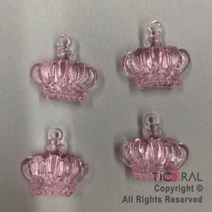 CORONITA CRISTAL ROSA 3cm x 3cm HS8562-1 X 12