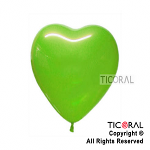 GLOBO S CORAZON 12 FASHION VERDE LIMA x 10