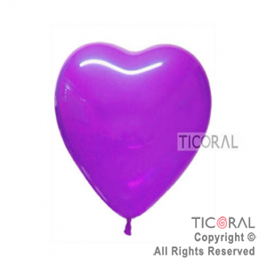 GLOBO S CORAZON 12 METAL VIOLETA x 10