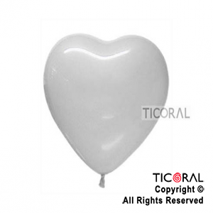 GLOBO S CORAZON 12 SATIN BLANCO x 10