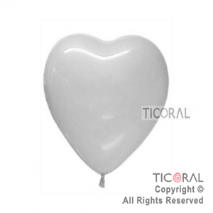 GLOBO S CORAZON 12 SATIN BLANCO x 10