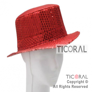 SOMBRERO LENTEJUELAS ROJO HS4039-3 x 1