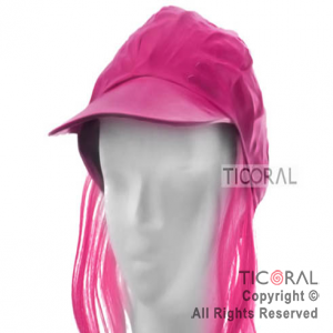 SOMBRERO VISERA FUCSIA C/PELUCA HS4014-1 x 1