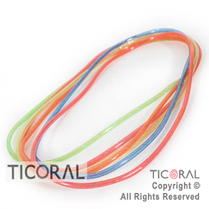 COLLAR PLASTICO FLUO CON BRILLO COLORES SURTIDOS x 6