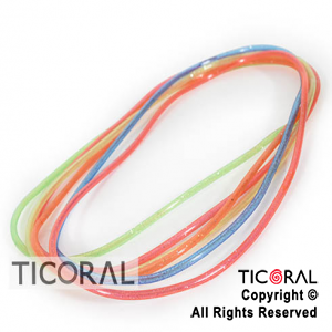 COLLAR PLASTICO FLUO CON BRILLO COLORES SURTIDOS x 6