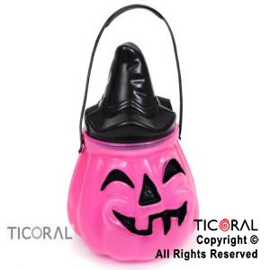 CARAMELERA CALABAZA CON TAPA FUCSIA HALLOWEEN X 20 UNIDADES