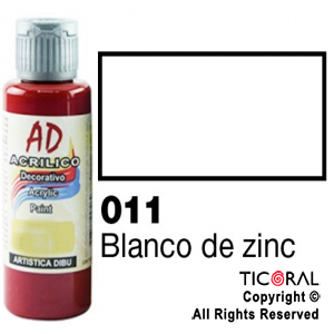 ACRIL.DECOR.AD 011 BLANCO DE ZINC 60ML X 6 UNIDADES