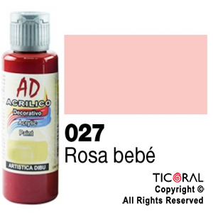 ACRIL.DECOR.AD 027 ROSA BEBE 60ML X 6 UNIDADES