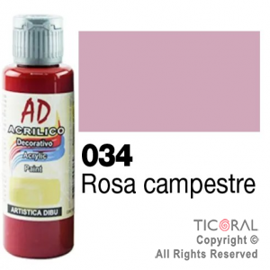 ACRIL.DECOR.AD 034 ROSA CAMPESTRE 60ML X 6 UNIDADES