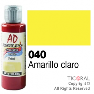 ACRIL.DECOR.AD 040 AMARILLO CLARO 60ML X 6 UNIDADES