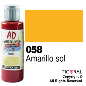 ACRIL.DECOR.AD 058 AMARILLO SOL 60ML X 6 UNIDADES