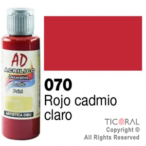 ACRIL.DECOR.AD 070 ROJO CADMIO CLARO 60ML X 6 UNIDADES