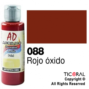 ACRIL.DECOR.AD 088 ROJO OXIDO 60ML X 6 UNIDADES