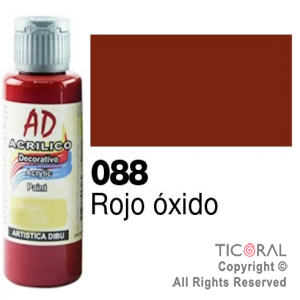 ACRIL.DECOR.AD 088 ROJO OXIDO 60ML X 6 UNIDADES