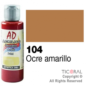 ACRIL.DECOR.AD 104 OCRE AMARILLO 60ML X 6 UNIDADES