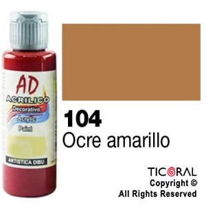 ACRIL.DECOR.AD 104 OCRE AMARILLO 60ML X 6 UNIDADES