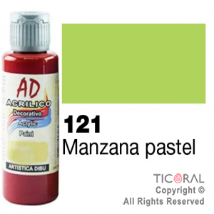 ACRIL.DECOR.AD 121 MANZANA PASTEL 60ML X 6 UNIDADES