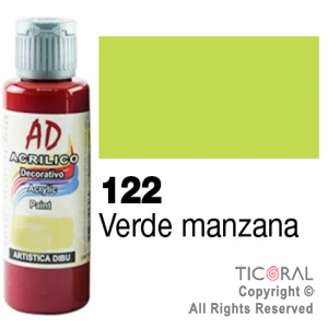 ACRIL.DECOR.AD 122 VERDE MANZANA 60ML X 6 UNIDADES