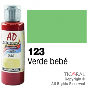 ACRIL.DECOR.AD 123 VERDE BEBE 60ML X 6 UNIDADES