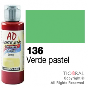 ACRIL.DECOR.AD 136 VERDE PASTEL 60ML X 6 UNIDADES