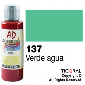 ACRIL.DECOR.AD 137 VERDE AGUA 60ML X 6 UNIDADES