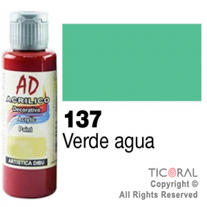 ACRIL.DECOR.AD 137 VERDE AGUA 60ML X 6 UNIDADES