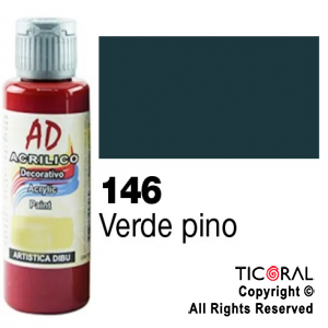 ACRIL.DECOR.AD 146 VERDE PINO 60ML X 6 UNIDADES