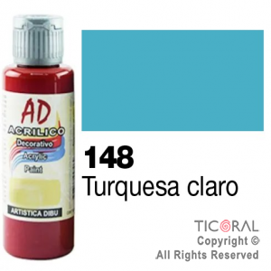 ACRIL.DECOR.AD 148 TURQUESA CLARO 60ML X 6 UNIDADES