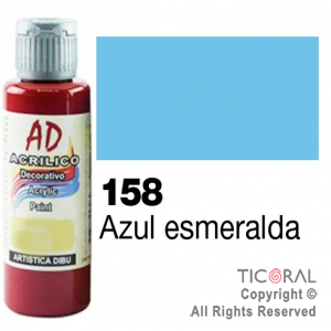 ACRIL.DECOR.AD 158 AZUL ESMERALDA 60ML X 6 UNIDADES